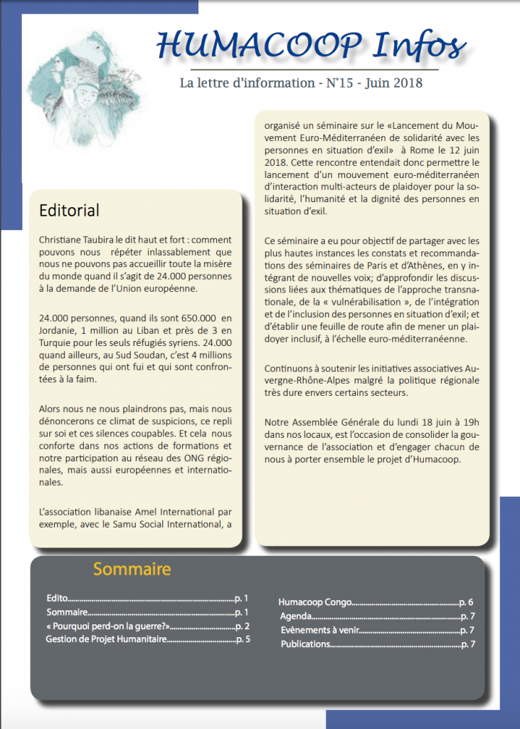 Publication : Lettre d'infos - 2018