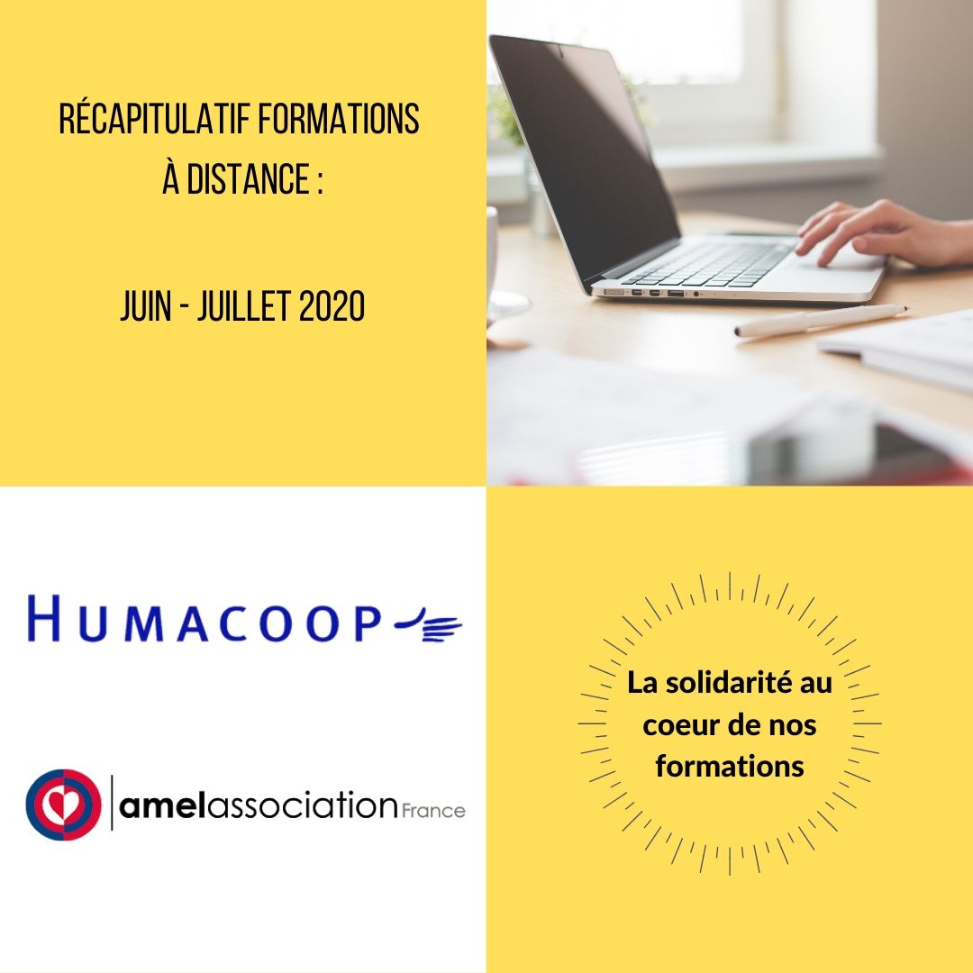 Récapitulatif formations juin - juillet 2020
