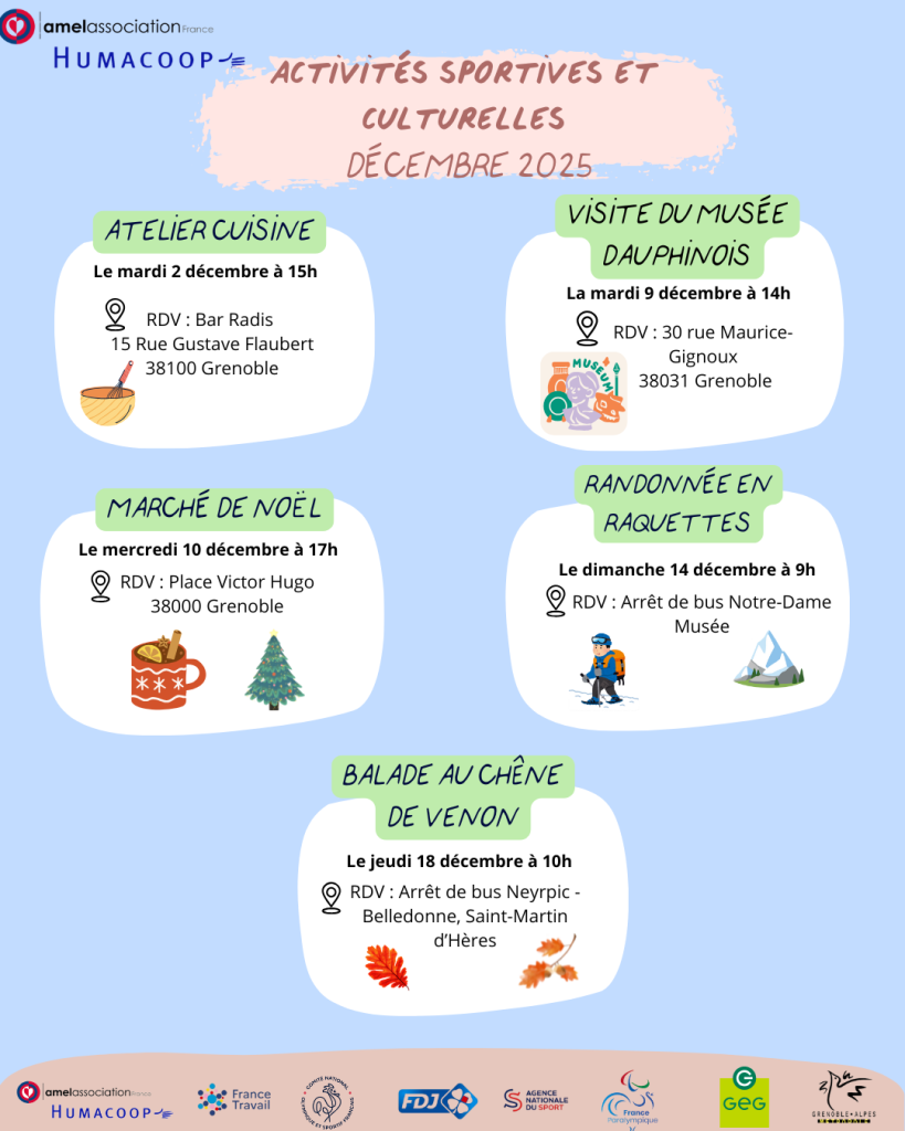Sport et culture avec Humacoop-Amel France - Décembre 2025