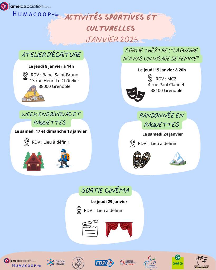 Sport et culture avec Humacoop-Amel France - Janvier 2026